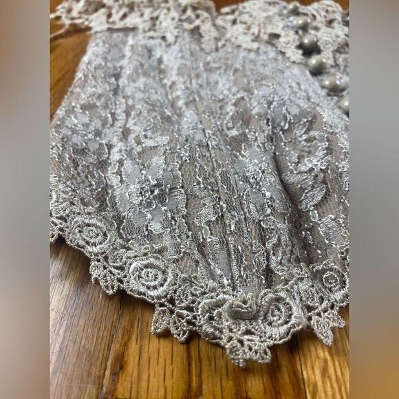 Fanny Vintage 80’s Corset Off The Shoulders Button Down Mocha Size M U.S.A - Picture 8 of 9